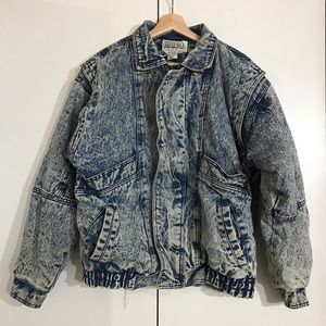 Vintage 80s Acid Wash Bomber